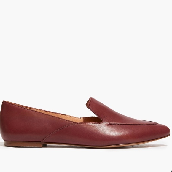 Madewell The Frances Skimmer in Pinot Noir Wine Red Leather Loafers Size 8.5 - Picture 4 of 11